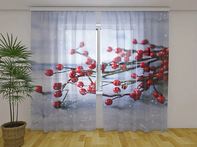 These beautiful curtains are decorated with a realistic 3D printed image Tapetenshop.lv