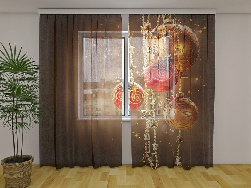 Enchanting Christmas curtains - Christmas glitter - choose your size Tapetenshop.lv