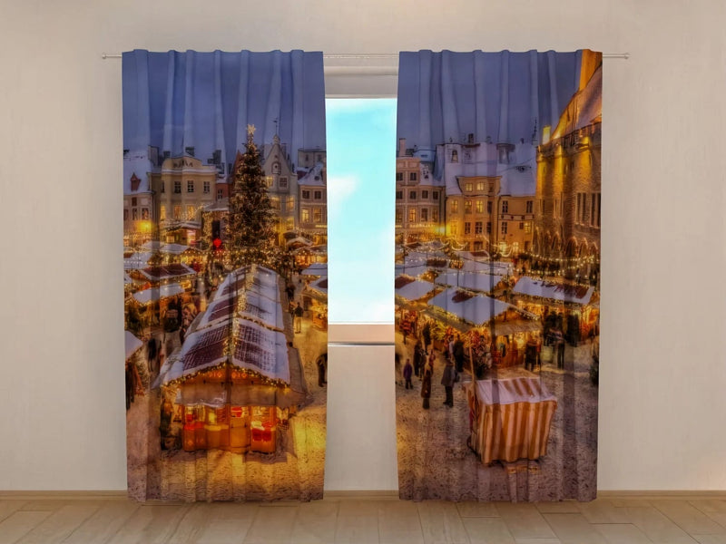 Christmas curtains - Christmas market in Tallinn - order Tapetenshop.lv