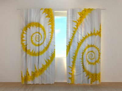 Curtains with flowers - Unusual daisies Tapetenshop.lv