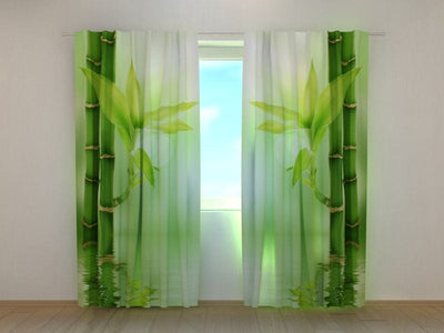 Dienas aizkari guļamistabai - Zaļš bambuss Tapetenshop.lv