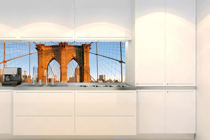 Pašlīmējošas fototapetes virtuvei - Bruklinas tilts (180x60 cm) Art4home