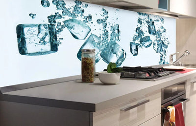 Pašlīmējošas fototapetes virtuvei - Ledus gabaliņi  (180x60 cm) Art4home