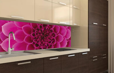Pašlīmējošas fototapetes virtuvei - Rozā dālija  (180x60 cm) Art4home