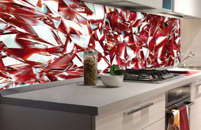 Pašlīmējošas fototapetes virtuvei - Sarkans kristāls  (180x60 cm) Art4home