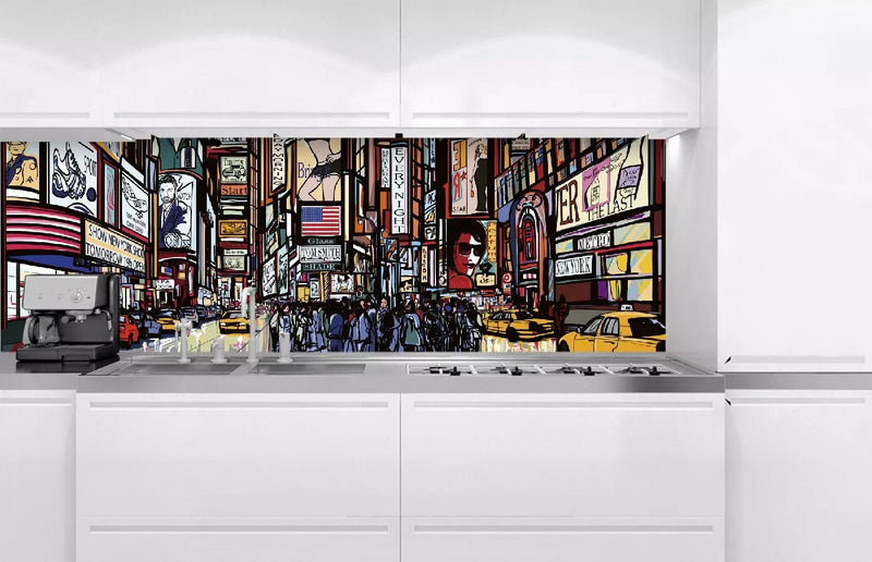 Pašlīmējošas fototapetes virtuvei - Taimskvērs  (180x60 cm) Art4home