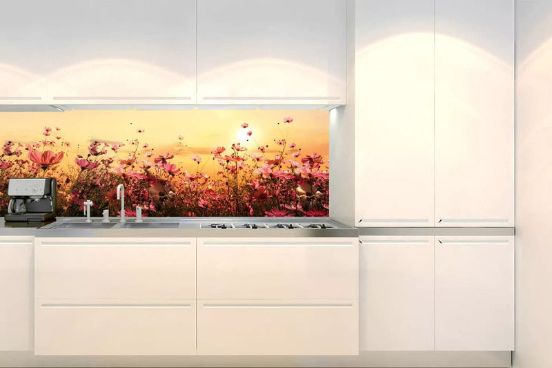 Pašlīmējošas fototapetes virtuvei - Ziedu lauks (180x60 cm) Art4home
