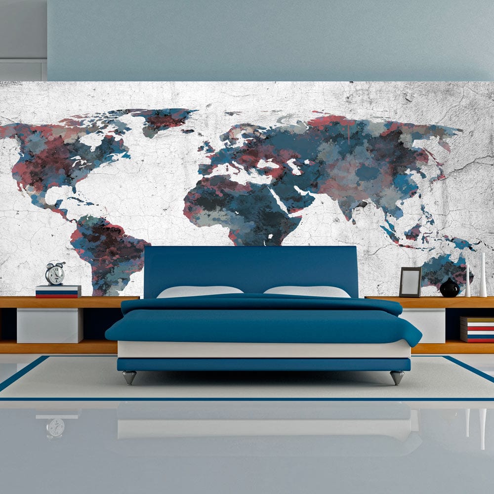 Big, Large-format photo wallpapers - World map on the wall 550x270 cm ...