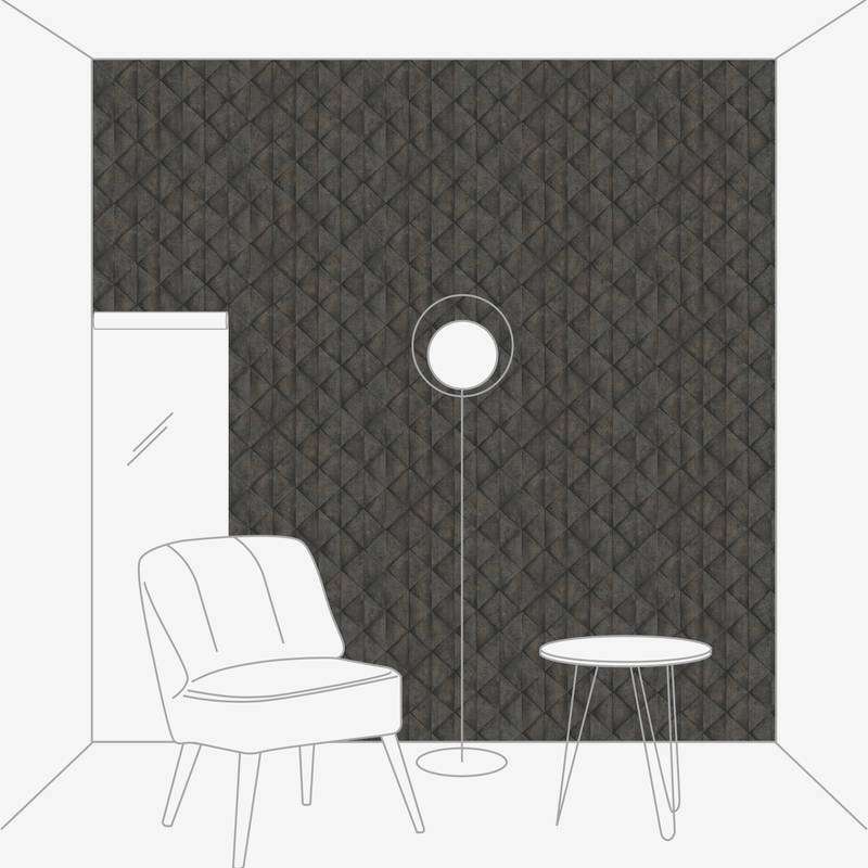 Wallpaper with concrete slabs and 3D effect in anthracite color, 377425 AS Creation