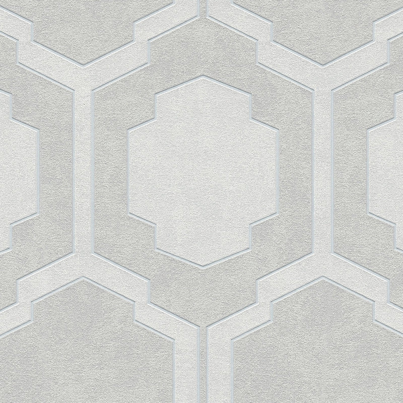 Tapetes retro stilā ar simetrisku rakstu - pelēkas, 374792 AS Creation